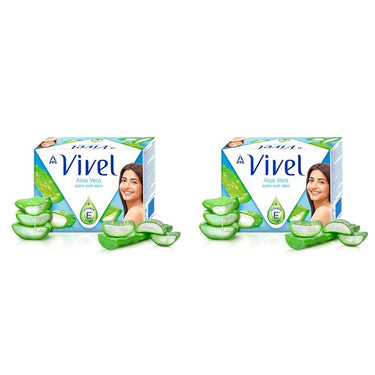 Vivel Aloe Vera Bathing Soap with Vitamin E for Soft Glowing skin, 1200g (150g - Pack of 8), Soap for Women & Men, For All Skin Types